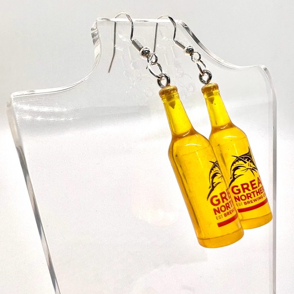 Great Northern Beer Earrings - Alcohol Earrings - New Years Eve Earrings - Picture 2 of 8